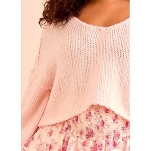 Arula Laney Baby Pink Crop Sweater NWT 1X